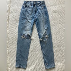 AE mom jeans faded wash